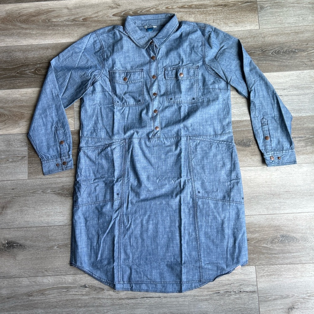 Duluth trading co women’s XL Denim Button-Up Shirt Dress